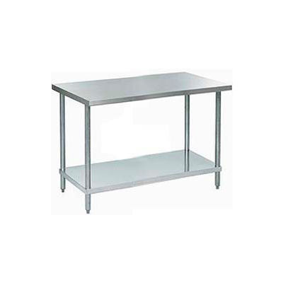 Aero Manufacturing 430 Table en acier inoxydable, 96 x 30 », sous étagère, calibre 18