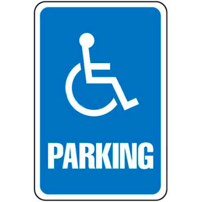 Global Industrial™ Signe en aluminium - Signe de stationnement - Handicap de symbole,. 063" épais, 649151