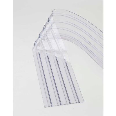 Lanière rainurée transparente de rechange résistante aux égratignures pour rideau à lanières, 12 po x 7 pi