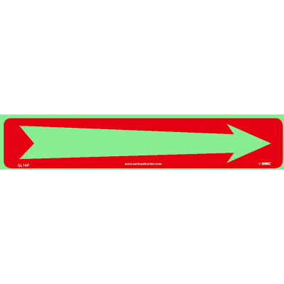 NMC™ Glo Brite® Arrow Sign, 6 heures de lueur, polyester, 10 po L x 2 po H