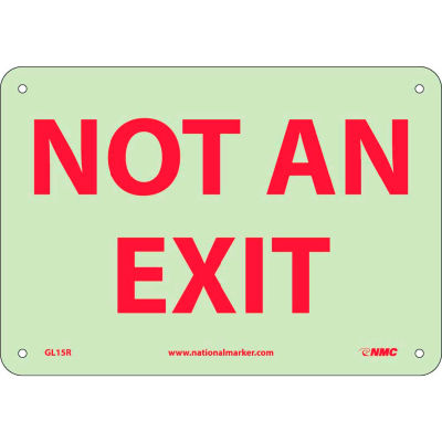 Glo-Brite Not An Exit Sign - Rigid Plastic