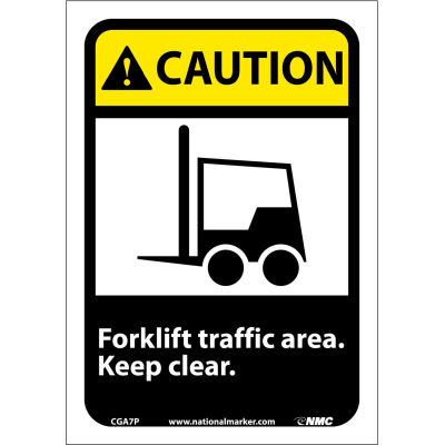 Panneaux graphiques - Attention zone à circulation chariot élévateur - Vinyle 7" W X 10" H