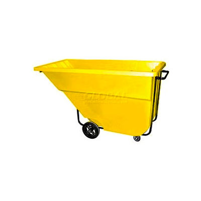 Bayhead Products Medium Duty Plastic Tilt Truck, 1-1/10 Cu. Yd. Cap, 1200 Lbs. Cap, Yellow