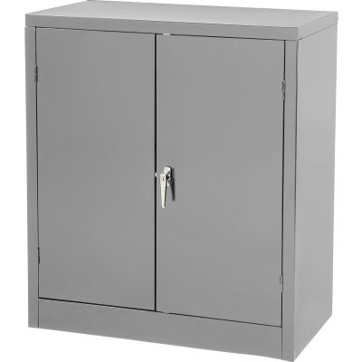 Tennsco® Armoire de rangement en métal à hauteur de comptoir, 36 po L x 18 po P x 42 po H, non assemblée, gris moyen