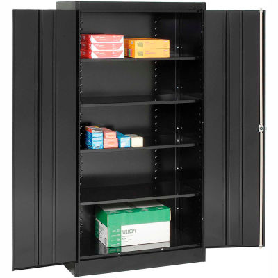 Tennsco® Standard Storage Cabinet, Turn Handle, 36"W x 24"D x 72"H, Black, Unassembled