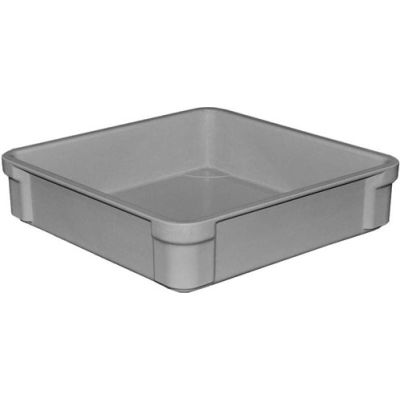 Molded Fiberglass Toteline Stacking Tote 825008 - 14-3/8"L x 14-3/8"W x 3-1/2"H, Gray