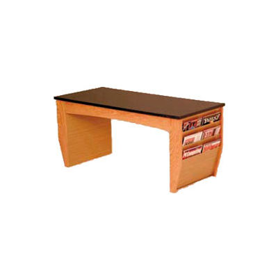 Table basse en bois Mallet avec porte-revues - 46-1/2 po -  Chêne moyen