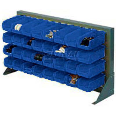 Global Industrial™ Louvered Bench Rack w / 16 (B), 6 (G) Bacs bleus, 36 « L x 15 » P x 20 « H