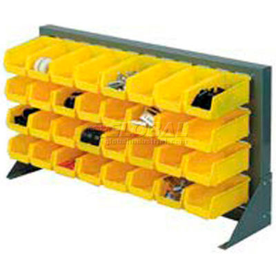 Global Industrial™ Louvered Bench Rack w / 16 (B), 6 (G) bacs jaunes, 36 « L x 15 » P x 20 « H