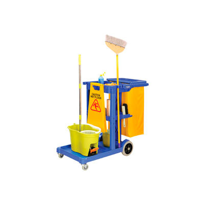 Global Industrial™ Janitor Cart Blue avec 25 gallons Sac en vinyle