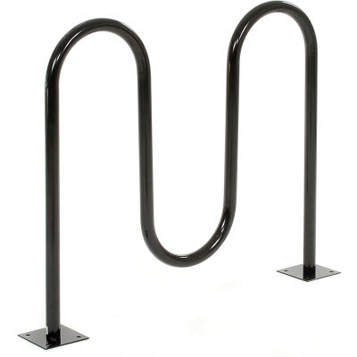 Global Industrial Wave Bike Rack, 5-Bike Capacity, Flange Mount, Black