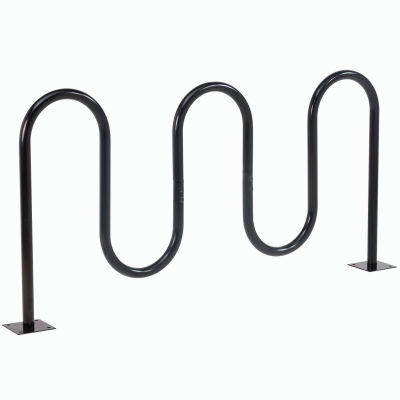 Global Industrial Wave Bike Rack, 7-Bike Capacity, Flange Mount, Black