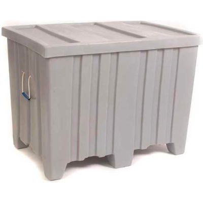 Forkliftable Bulk Shipping Container with Lid - 45"L x 30"W x 33"H, Blue
