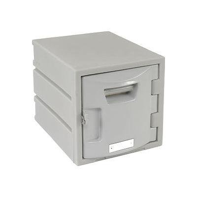 Remcon Plastics 1-Tier 1 Door Modular Plastic Locker, 12"W x 15"D x 12"H, Gray, Assembled