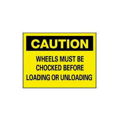 NMC™ C-70-RB Plastic "Chock Your Wheels" Safety Warning Sign 14 x 10