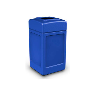 PolyTec™ conteneur à déchets carré, bleu, 42 gallons