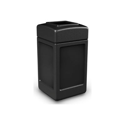 PolyTec™ conteneur à déchets carré, noir, 42 gallons