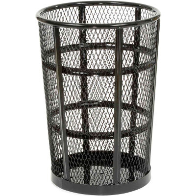 Global Industrial™ Outdoor Steel Mesh Corrosion Resistant Trash Can, 48 Gallon, Noir