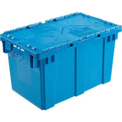 Global Industrial™ Plastic Attached Lid Shipping - Conteneur de stockage DC2213-12 22-3/8x13x13 BL