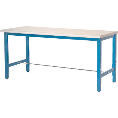 Global Industrial™ 48x30 Adjustable Height Workbench Square Tube Leg, Laminate Safety Edge Blue