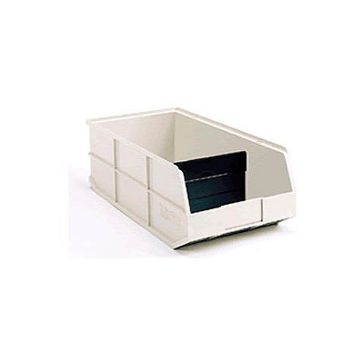 AkroBins® 1800 série 30358 - Stackable Shelf Bin 11"W x 20-1/2"L x 7"H Beige With One Divider - Qté par paquet : 6