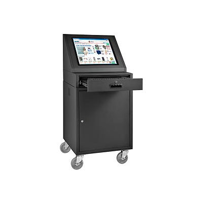 Global Industrial™ Mobile LCD Console Computer Cabinet, Noir