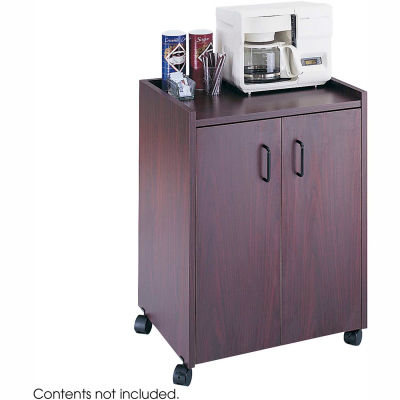 Safco Wood Mobile Refreshment Center Cart, Acajou - 8953MH