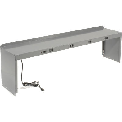 Global Industrial™ Riser de puissance en acier, 72 « L x 15 « D, Gris