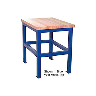 Stand d’atelier standard de rite bâti, bord carré du bloc de boucherie en érable, 18"L x 24"P x 30"H, bleu