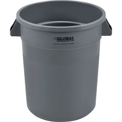 Poubelle en plastique ™ industrielle mondiale - 20 gallons, gris