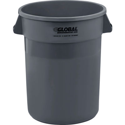 Global Industrial Plastic Trash Can - 32 Gallon Gray