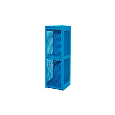 Global Industrial™ 1-Tier 1 Door Heavy Duty Vented Locker, 24 « L x 24 » P x 74 » H, bleu, entièrement soudé