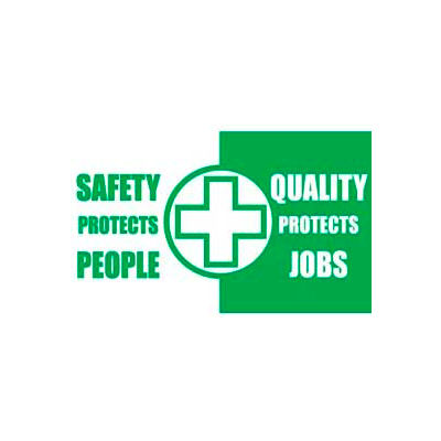 Banner, sécurité protège les gens Quality Protects Job, 3 pi x 5 pi