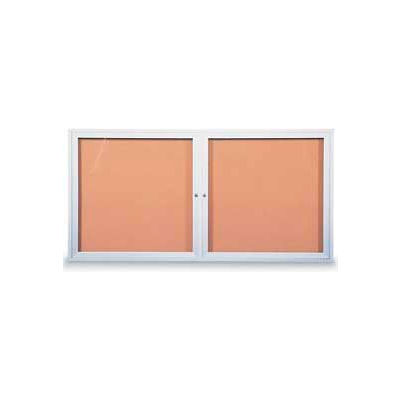 United Visual Products Two-Door Indoor Corkboard - 42"W x 32"