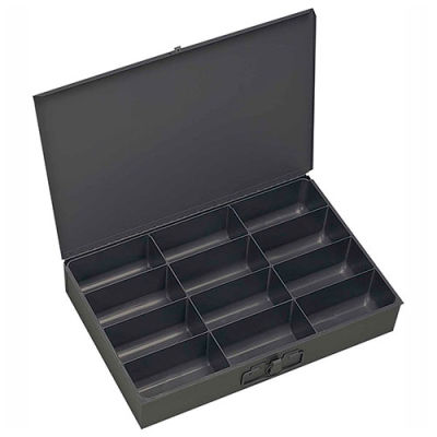 Boîte à compartiments en acier Durham 115-95 - 12 compartiments 18 x 12 x 3 - Qté par paquet : 4