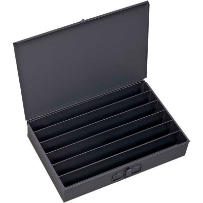 Durham Steel Scoop Compartment Box 125-95 - 6 Horizontal Compartments 18 x 12 x 3 - Pkg Qty 4
