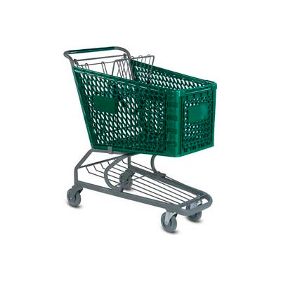 VersaCart® Green Plastic Shopping Cart 5.2 Cu. Foot Capacity 103-145-DGN-BH