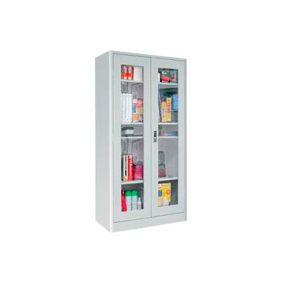 Sandusky Elite Radius Edge Series Clearview Storage Cabinet ER4V361872 - 36x18x72, Gray