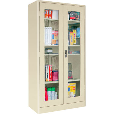 Sandusky Elite Radius Edge Series Clearview Storage Cabinet ER4V361872 - 36x18x72, Putty