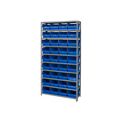 Global Industrial™ Steel Shelving With 36 4"H Plastic Shelf Bins Ivory, 36x12x72-13 Shelves
