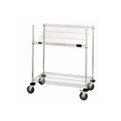 Global Industrial™ Easy Access Slant Shelf Chrome Wire Cart 48"L x 24"W x 40"H