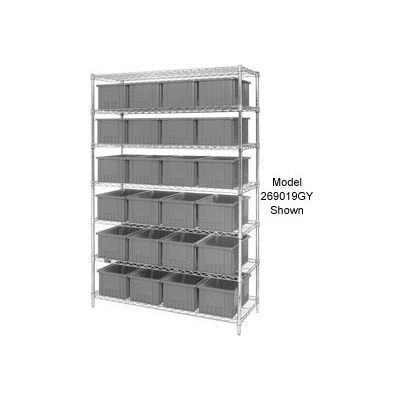 Global Industrial™ Chrome Wire Shelving With 24 6"H Grid Container Gray, 60x24x74