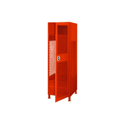 Global Industrial™ 1 Door Security Locker w / Footlocker & Legs, 24"Lx18"Dx76"H, rouge, entièrement soudé