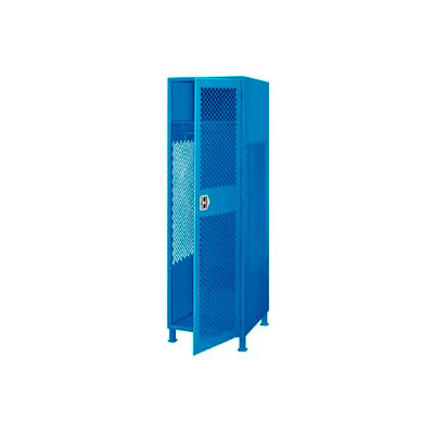 Global Industrial™ 1 Door Security Gear Locker w / Legs, 24 « L x 24 » P x 76 « H, bleu, tout soudé