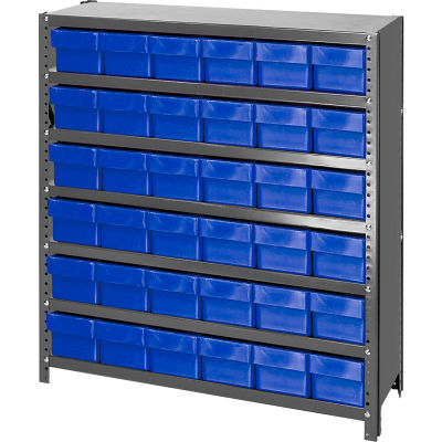 Quantum CL1239-601 fermé Euro tiroir étagère - 36 x 12 x 39 - 36 euro tiroirs bleu