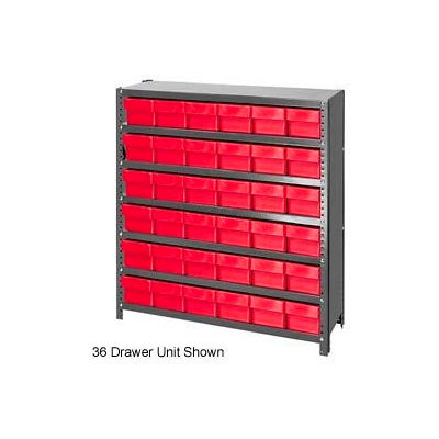 Quantum CL1839-604 fermé Euro tiroir étagère - 36 x 18 x 39 - 54 euro tiroirs rouge