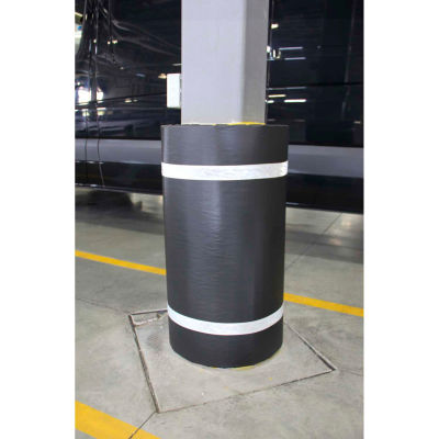 Protecteur de colonne, nylon souple, 44 po H x 36​​​​​​​ po l -  Bandes noir/blanc/couvercle