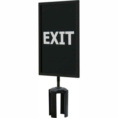 Queueway Acrylic Sign, Double Sided, « Exit », 7"Wx11"H, Noir/Blanc
