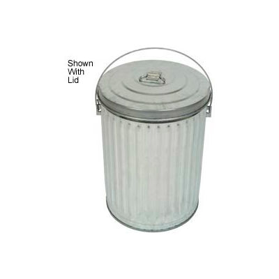Witt Industries Outdoor Galvanized Steel Corrosion Resistant Trash Can, 10 Gallon, Silver