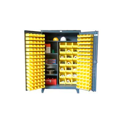 Strong Hold® Heavy Duty Bin Cabinet 46-BSCW-241-3WLR - With 165 Bins And Shelves 48x24x78